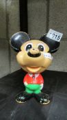 A 1976 Mattel plastic talking Mickey Mouse, used but in working order. 18 cm tall.