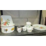 A Royal Worcester flan dish, souffle' dish. 6 ramekins, oblong dish and egg coddler.