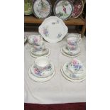 A Royal Albert 'Friendship - Sweet Pea' pattern tea set, missing 2 tea plates.