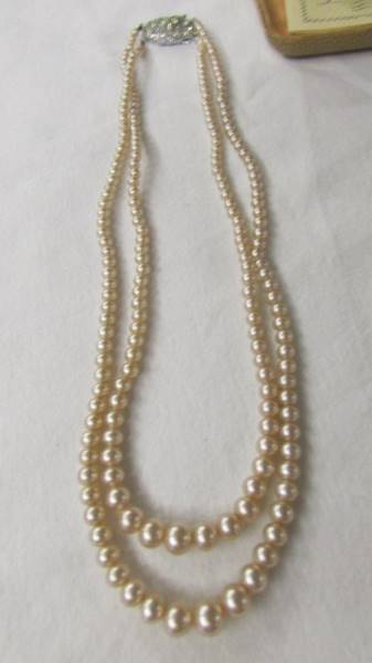 A Ciro pearl necklace with 9ct gold clasp together with a double strand pearl necklace. - Image 3 of 3