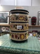 A large German pottery lidded storage jar marked Germany 825-32,