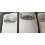 An album of approximately 29 line engraving postcards.