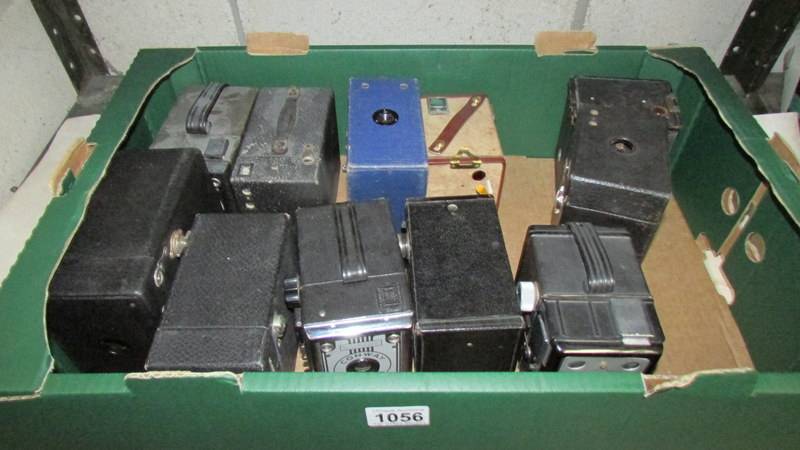 A selection of box camera's 11 in all comprising Cartridge Hawkey model B, Ensign Blue,