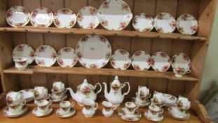 Approximately 60 pieces of Royal Albert Old Country Roses tea and dinner ware.