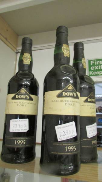 Three bottles of Dow's 1989 port.