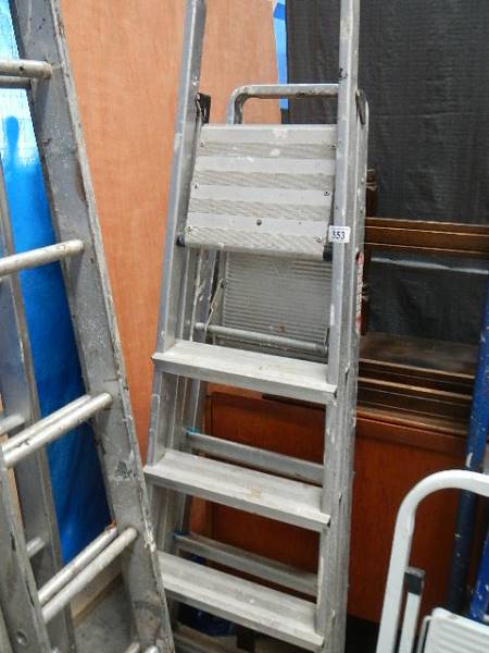 Two good aluminium step ladders.