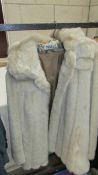 A 1980's white faux fur short coat by Berlon of London.