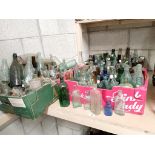 3 big boxes of some washed &some not vintage decorative bottles