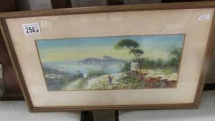 A framed and glazed Italian watercolour.