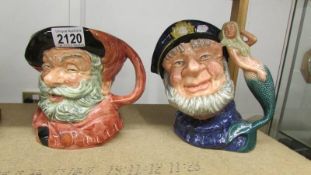 2 Royal Doulton character jugs - Old Salt D6551 and Falstaff D6287.