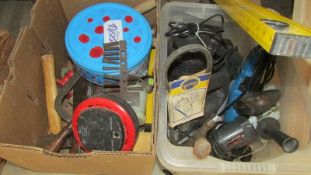 Two boxes of assorted tools.