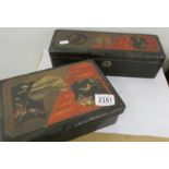 Two Japanese lacquered boxes.