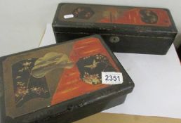 Two Japanese lacquered boxes.