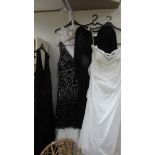 Five ladies dresses, sizes L and 22 by Tiffany, Ann Green etc.