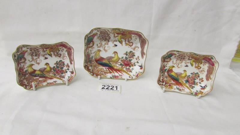 Three Royal Crown Derby Old Avesbury pattern pin dishes.