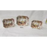 Three Royal Crown Derby Old Avesbury pattern pin dishes.