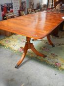 An extended dining table.