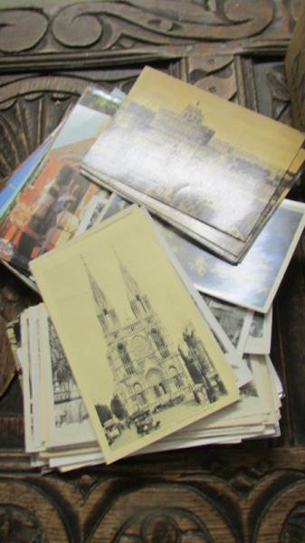 A large box of assorted postcards. - Image 2 of 2