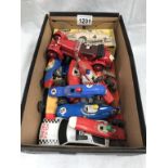 A selection of Scalextric & Airfix slot cars including 21hp Alpha Romeo