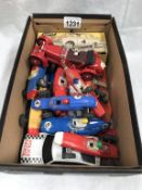 A selection of Scalextric & Airfix slot cars including 21hp Alpha Romeo