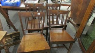 A good set of period oak dining chairs.