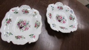 Two hand painted late 19th / early 20th century plates, both a/f.