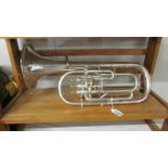 A silver plate French horn, made for Barratt's of Manchester,