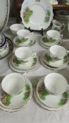 A 21 piece Melba china tea set comprising sandwich plate, sugar bowl, milk jug, 6 teacups,