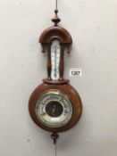 An Edwardian mahogany aneroid barometer A/F