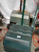 A moss eater electric lawn rake etc.