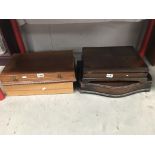 4 empty 1920/30's oak canteen cutlery boxes