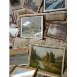 Nine framed and glazed pictures.