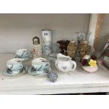 A mixed lot including 3 foley cups 7 saucers.