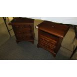 A pair of mahogany bedsides.