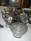 A mixed lot of EPNS teapots etc.