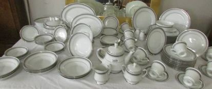 Approximately 90 pieces of Noritake Dural Blue pattern tea and dinnerware.
