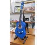 A blue finished Lauren guitar, model 25N-BL (stand not included).