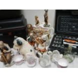 A mixed lot including figures, animals etc.