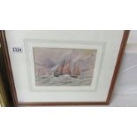 A framed and glazed watercolour nautical scene initialled G A.