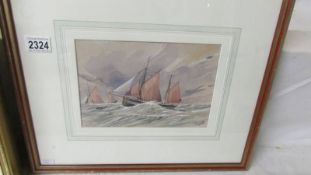 A framed and glazed watercolour nautical scene initialled G A.