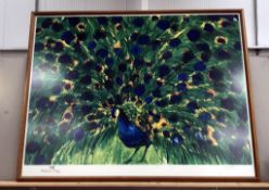 A large framed print 'Le Paan - the peacock by walasse Ting (153cm x 120cm)