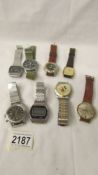 A mixed lot of wrist watches including Seiko, Timex, Casio, Lorus Mickey Mouse etc.