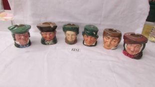 A complete set of 6 Royal Doulton ash pots - Auld Mac D6006 (Fenton), Farmer John D6007 (Noke),