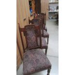 A set of 4 Edwardian mahogany dining chairs.