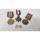 A set of 3 WW1 medals for SA441 W Richards SKR R.N.R.