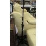 A Blacksmith made wrought iron floor standing lamp, height 95 - 120 cm.