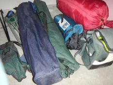 A quantity of camping equipment.