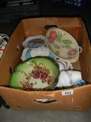 A box of ceramic dishes etc.