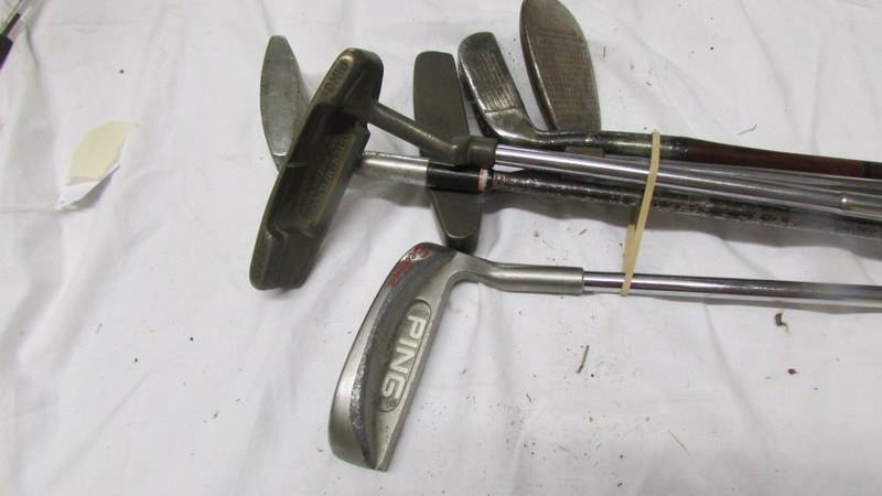 Six vintage golf clubs including Karston Mfg Co., Ping etc. - Image 3 of 3