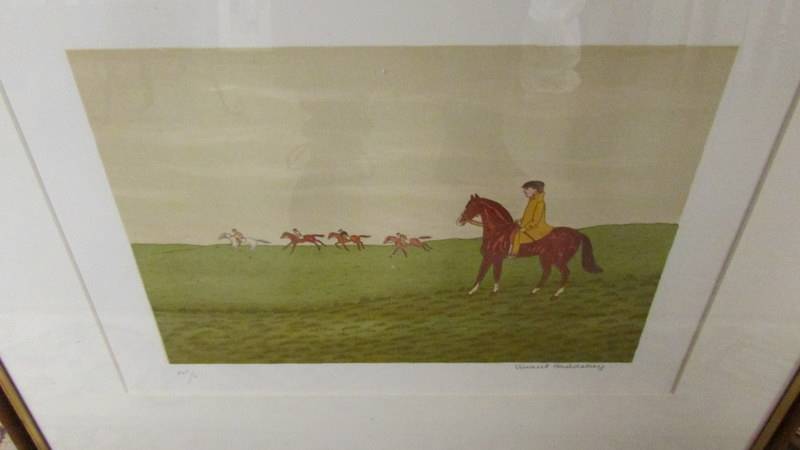 Vincent Haddelsey (1934-2010) Pair of pencil signed & numbered limited edition horse racing themed - Image 2 of 3